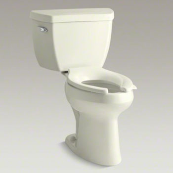 Kohler K-3493-96 Highline Pressure Lite Elongated 1.4 gpf Toilet with Left-hand Trip Lever, Less Seat - Biscuit