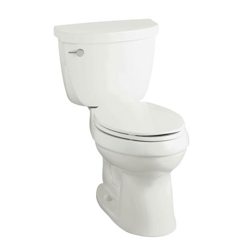 Kohler K-3609-U-0 Cimarron Comfort Height Elongated 1.28 gpf Toilet with Class Five Technology and Insuliner Tank Liner, Less Seat - White