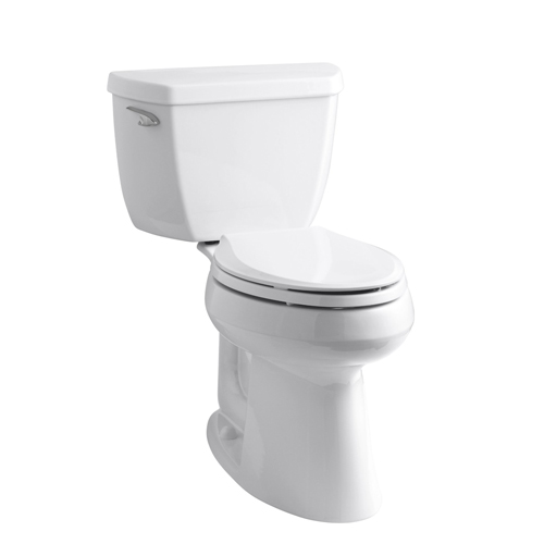 Kohler K-3713-0 Highline Classic Comfort Height Two Piece Elongated Toilet with Class Five Flush Technology and Left Hand Trip Lever - White