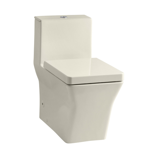 Kohler K-3797-47 Reve Comfort Height Skirted One Piece Elongated Dual Flush Toilet with Top Actuator - Almond