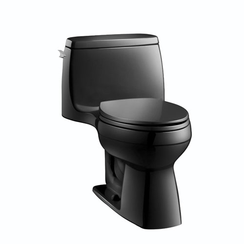 Kohler K-3810-7 Santa Rosa Comfort Height One Piece Compact Elongated Toilet - Black