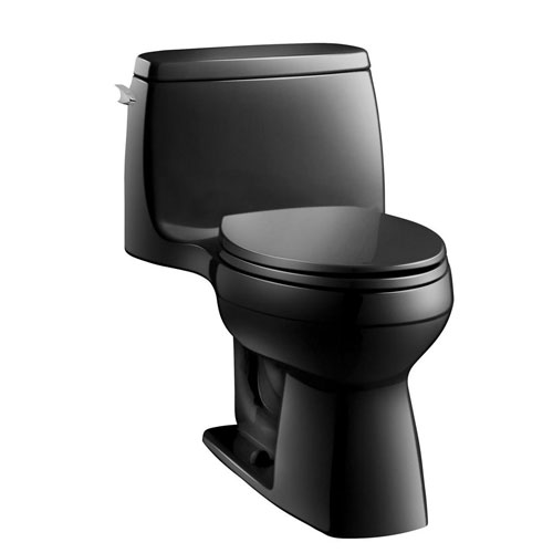 Kohler K-3811-7 Santa Rosa Comfort Height One Piece Compact Elongated 1.6 gpf Toilet - Black