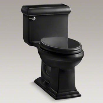 Kohler K-3812-7 Memoirs Comfort Height One-Piece Elongated 1.28 gpf Toilet with Classic Design - Black