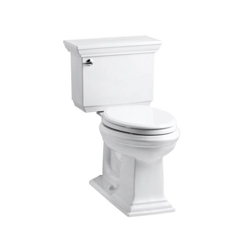 Kohler K-3817-7 Memoirs Comfort Height Two Piece Elongated 1.28 Gpf Toilet with Stately Design - Black (Pictured in White)