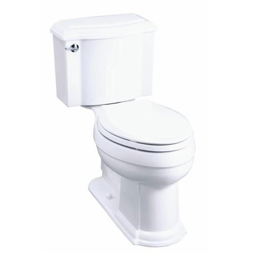 Kohler K-3837-7 Devonshire Comfort Height Two Piece Elongated 1.28 gpf Toilet - Black (Pictured in White)