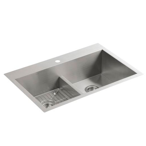 Kohler K-3838-1-NA Vault Smart Divide Double Equal Sink