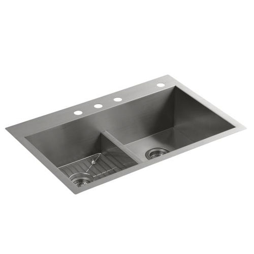 Kohler K-3838-4-NA Vault Smart Divide Double Equal Sink