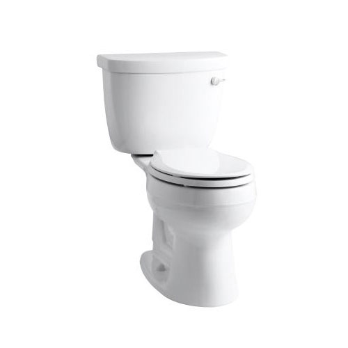 Kohler K-3887-RA-96 Cimarron Comfort Height Two Piece Round Front 1.28 gpf Toilet with Right Hand Trip Lever - Biscuit (Pictured in White)