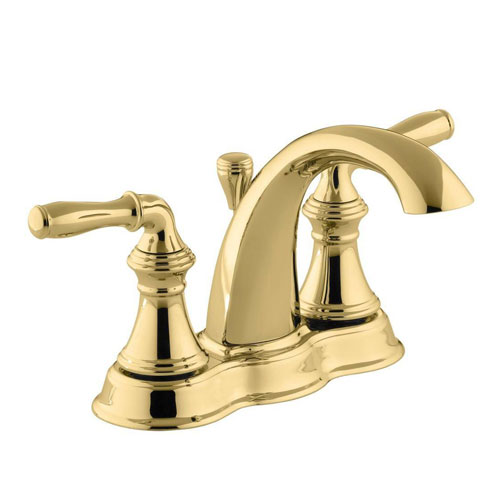 Kohler K-393-N4-PB Devonshire Centerset Lavatory Faucet - Polished Brass