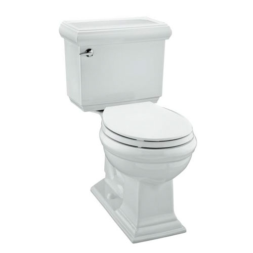 Kohler K-3986-7 Memoirs Comfort Height Two Piece Round Front 1.28 GPF Toilet with Classic Design - Black (Pictured in White)
