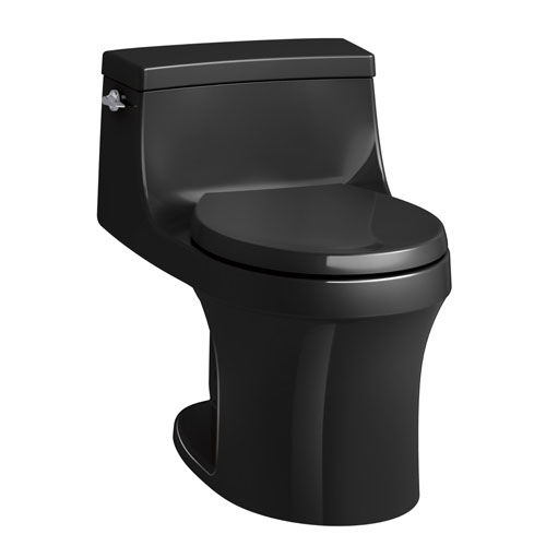 Kohler K-4007-7 San Souci One-piece Round-front 1.28 gpf Toilet with AquaPiston Flushing Technology - Black