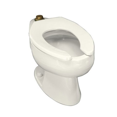 Kohler K-4350-96 Wellcomme Elongated Toilet Bowl With Top Spud - Biscuit (Seat Not Included)