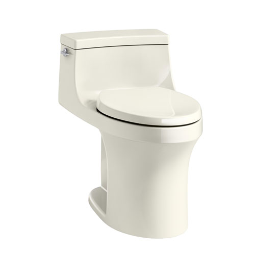 Kohler K-5172-96 San Souci Comfort Height One Piece Compact Elongated 1.28 gpf Toilet with AquaPiston Flushing Technology and Left Hand Trip Lever - Biscuit