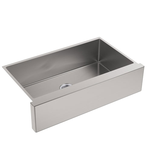 Kohler K-5415-NA Strive Self Trimming 35-1/2 in x 21-1/4 in x 9-5/16 in Undermount Large Single Bowl Kitchen Sink with Tall Apron - Stainless Steel