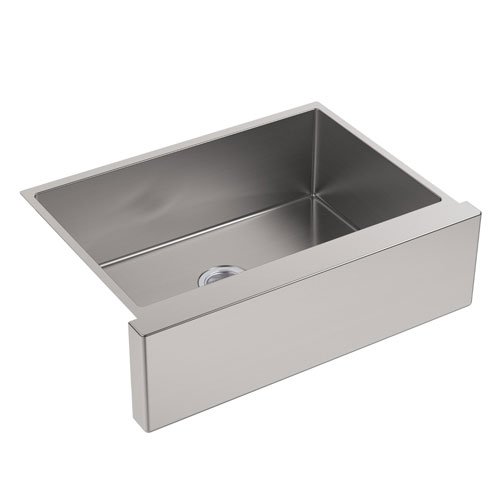 Kohler K-5417-NA Strive Self Trimming 29-1/2 in x 21-1/4 in x 9-5/16 in Undermount Medium Single Bowl Kitchen Sink with Tall Apron - Stainless Steel