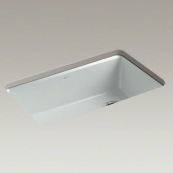 Kohler K-5871-5UA3-95 Riverby Single Bowl Undermount Kitchen Sink with Accessories - Ice Grey