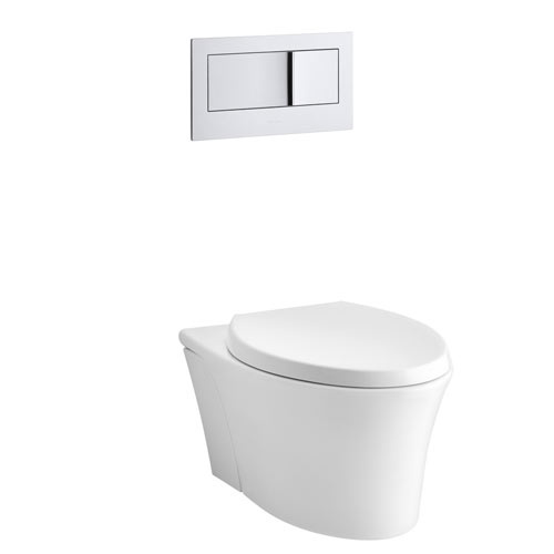 Kohler K-6299-0 Veil Wall Hung Elongated Toilet Bowl - White
