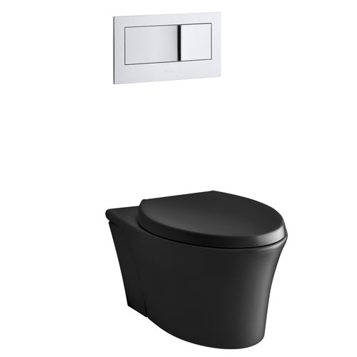 Kohler K-6299-7 Veil Wall Hung Elongated Toilet Bowl - Black
