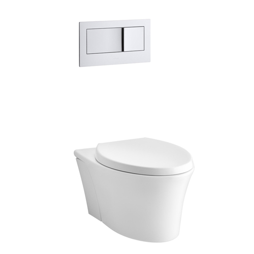 Kohler K-6303-0 Veil One Piece Elongated Dual Flush Wall Hung Toilet - White