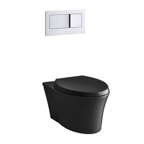 Kohler K-6303-7 Veil One Piece Elongated Dual Flush Wall Hung Toilet - Black