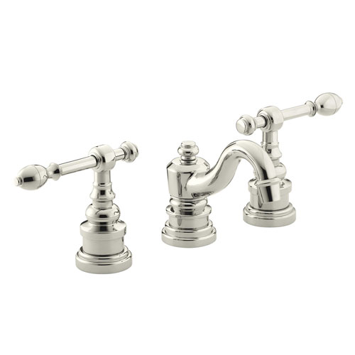 Kohler K-6811-4-SN IV Georges Brass Widespread Lavatory Faucet with Lever Handles - Satin Nickel