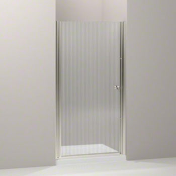 Kohler K-702406-G54-MX Fluence Frameless Pivot Shower Door with Falling Lines Glass - Matte Nickel