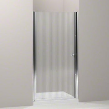 Kohler K-702414-G54-SH Fluence Frameless Pivot Shower Door with Falling Lines Glass - Bright Silver