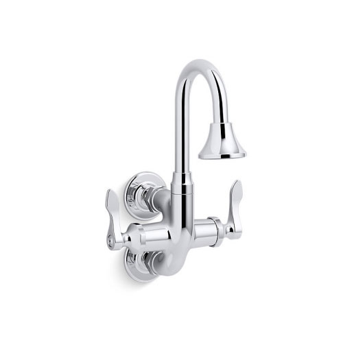 Kohler K-730T70-4AJR-CP Triton 1.2 gpm Bathroom Sink Faucet with 3-11/16 in Gooseneck Spout and Lever Handles, Drain Not Included - Chrome