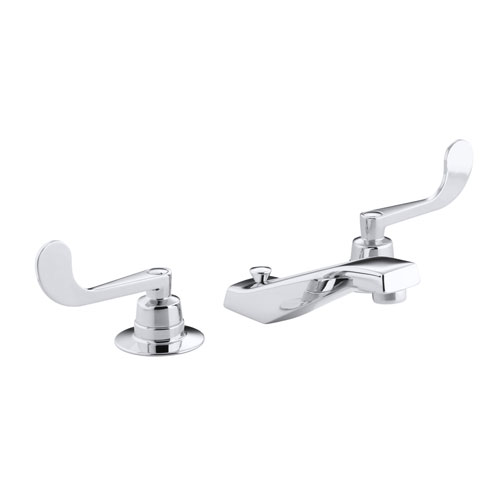 Kohler K-7471-K-CP Triton Widespread Commercial Bathroom Sink Base Faucet with Pop-up Drain and Rigid Cross Connections, Requires Handles - Chrome