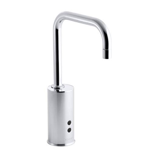 Kohler K-7518-CP Gooseneck Single Hole Touchless Hybrid Energy Cell Powered Commercial Faucet with Insight Technology - Chrome