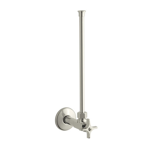 Kohler K-7638-SN 1/2 in NPT Angle Supply With Stop with Cross Handle and Annealed Vertical Tube - Polished Nickel