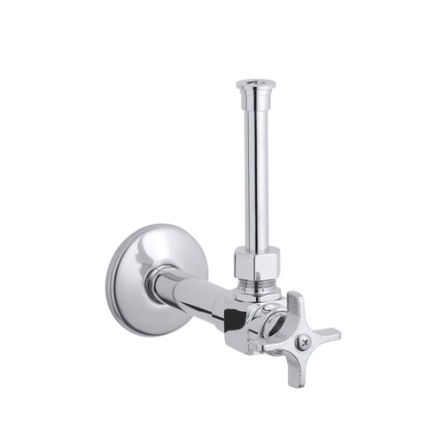 Kohler K-7653-CP 1/2 in Angle Supply with Stop, Cross Handle and Rigid Vertical Tube - Chrome