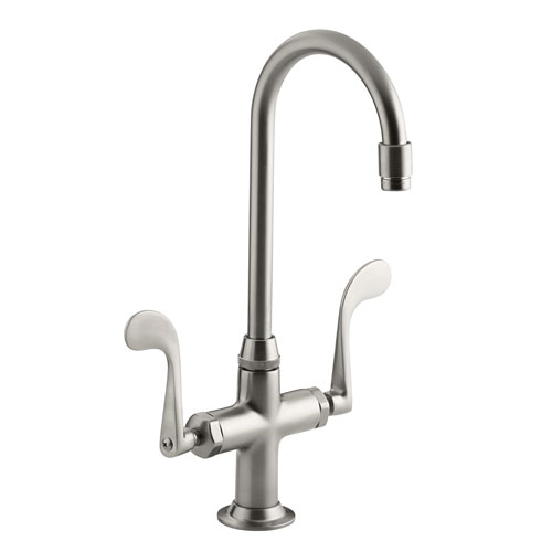 Kohler K-8761-VS Essex Entertainment Sink Faucet w/Wristblade Handles - Vibrant Stainless