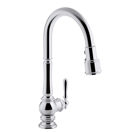 Kohler K-99259-CP Artifacts Single Hole Kitchen Sink Faucet with 17-5/8