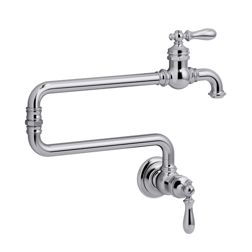 Kohler K-99270-CP Artifacts Single Hole Wall Mount Pot Filler Kitchen Sink Faucet with 22
