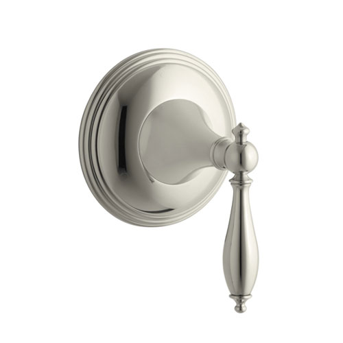 Kohler K-T10304-4M-SN Finial Traditional Transfer Valve Trim with Lever Handle - Polished Nickel (Valve Not Included)