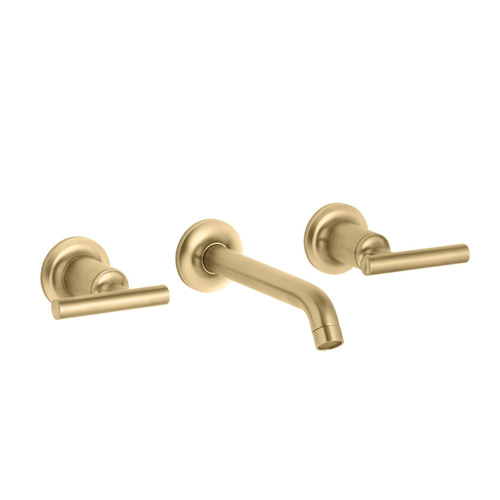 Kohler K-T14413-4-BGD Purist Two Handle Wall Mount Lavatory Faucet Trim - Brushed Gold