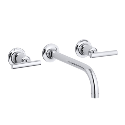Kohler K-T14414-4-CP Purist Two Handle Wall Mount Bathroom Faucet - Polished Chrome