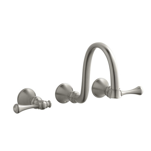 Kohler K-T16106-4A-BN Revival Two Handle Wall-Mount Lavatory Faucet - Brushed Nickel