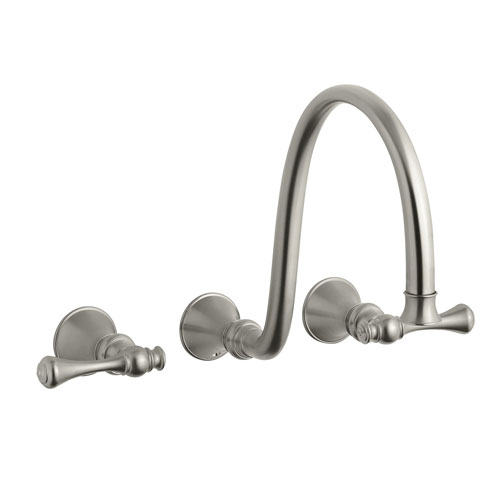 Kohler K-T16107-4A-BN Revival Two Handle Wall-Mount Lavatory Faucet - Brushed Nickel