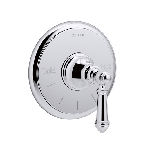 Kohler K-T72769-4-CP Artifacts Thermostatic Valve Trim with Lever Handle - Chrome
