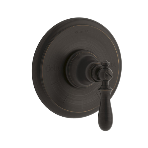 Kohler K-T72769-9M-2BZ Artifacts Thermostatic Valve Trim with Swing Lever Handle - Oil Rubbed Bronze