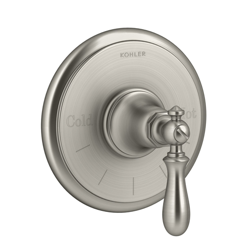 Kohler K-T72769-9M-BN Artifacts Thermostatic Valve Trim with Swing Lever Handle - Brushed Nickel
