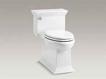 Kohler K-6428-0 Memoirs Stately Comfort Height Skirted One-Piece Compact Elongated 1.28 GPF Toilet with Left-Hand Trip Lever - White