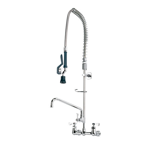 Krowne 17-109WL Royal Series 8 in Wall Mount Pre-Rinse with Add-On Faucet with 12 in Spout - Chrome