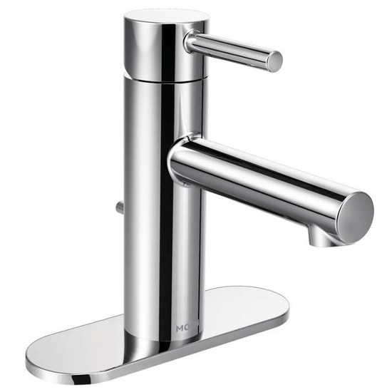 Moen 6190BN Single Handle Single Hole Bathroom Faucet with from the Align Collection (Valve Included) - Brushed Nickel
