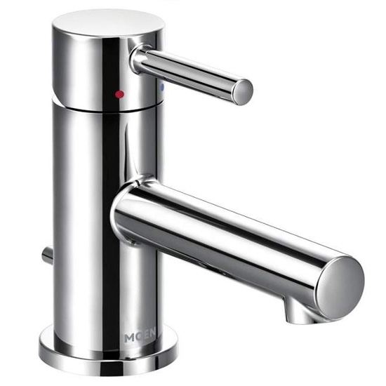 Moen 6191 Align Single Handle Single Hole Bathroom Faucet with Hot and Cold Indicators (Valve Included) - Chrome