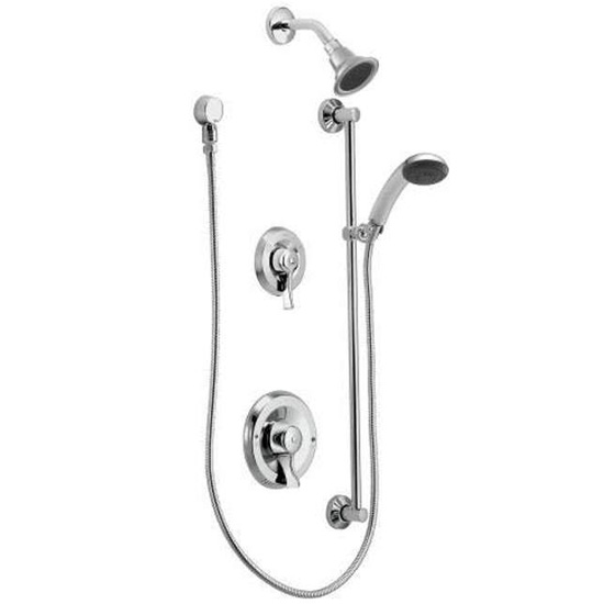 Moen T8343EP15 Posi-Temp Pressure Balanced Tub and Shower Trim with 1.5 GPM Shower Head, Hand Shower, Slide Bar and Tub Spout (Less Valve) - Chrome