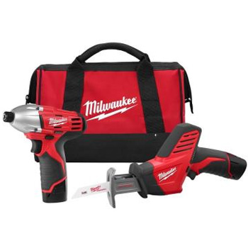 Milwaukee 2491-22 M12 12V 2-Tool Combo Kit with Impact Driver and Hackzall