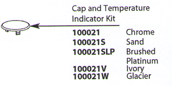 Moen 100021W Chateau Replacement Cap & Temperature Indicator Kit Glacier